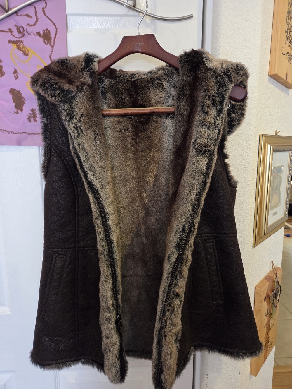 Faux Fur Reversible Vest. Size M.